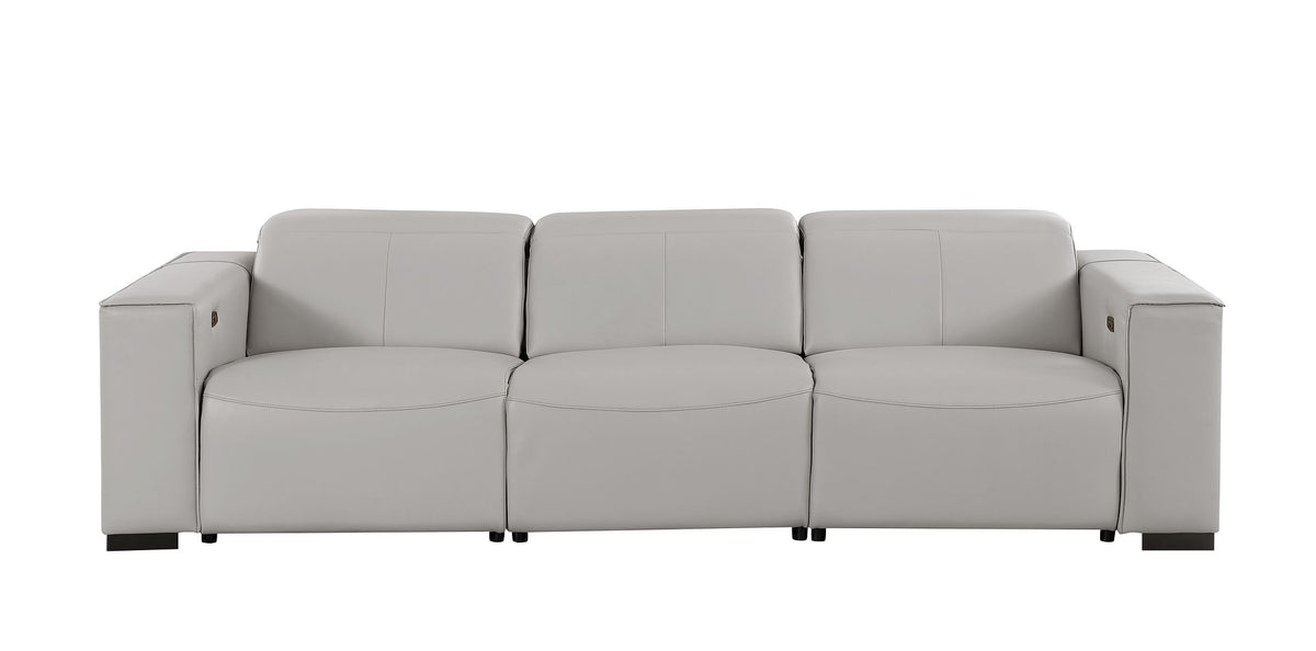 1208 Leather Reclining Set - Sofa & Loveseat with 4 Power Recliners - Light Grey - SKU 1208-LT-GREY-5.4-HT-2PC - view 5