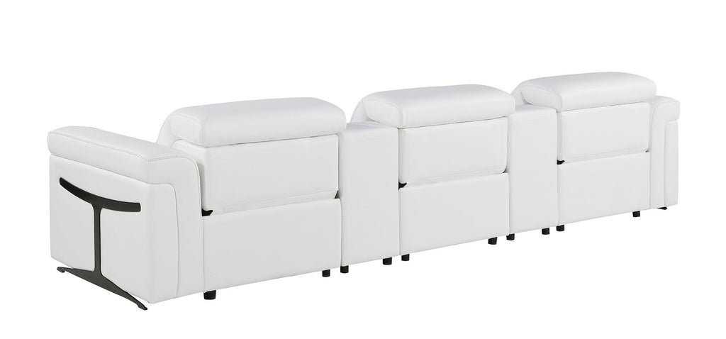 1126 Divanitalia 5-Piece Modular Power Reclining Sofa in Top Grain Italian Leather with 3 Power Recliners & Power Headrests