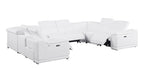 9762 Divanitalia 8-Piece U-Shaped Top Grain Italian Leather Sectional Sofa with 4 Power Recliners