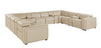 1224 Divanitalia 12-Piece U-Shaped Sectional Sofa in Top Grain Italian Leather with 4 Power Recliners & Power Headrests