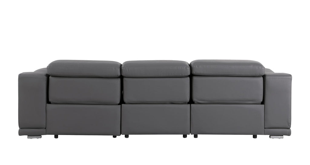9762 Divanitalia 3-Piece Modular Power Reclining Sofa with 3 Power Recliners in Top Grain Italian Leather