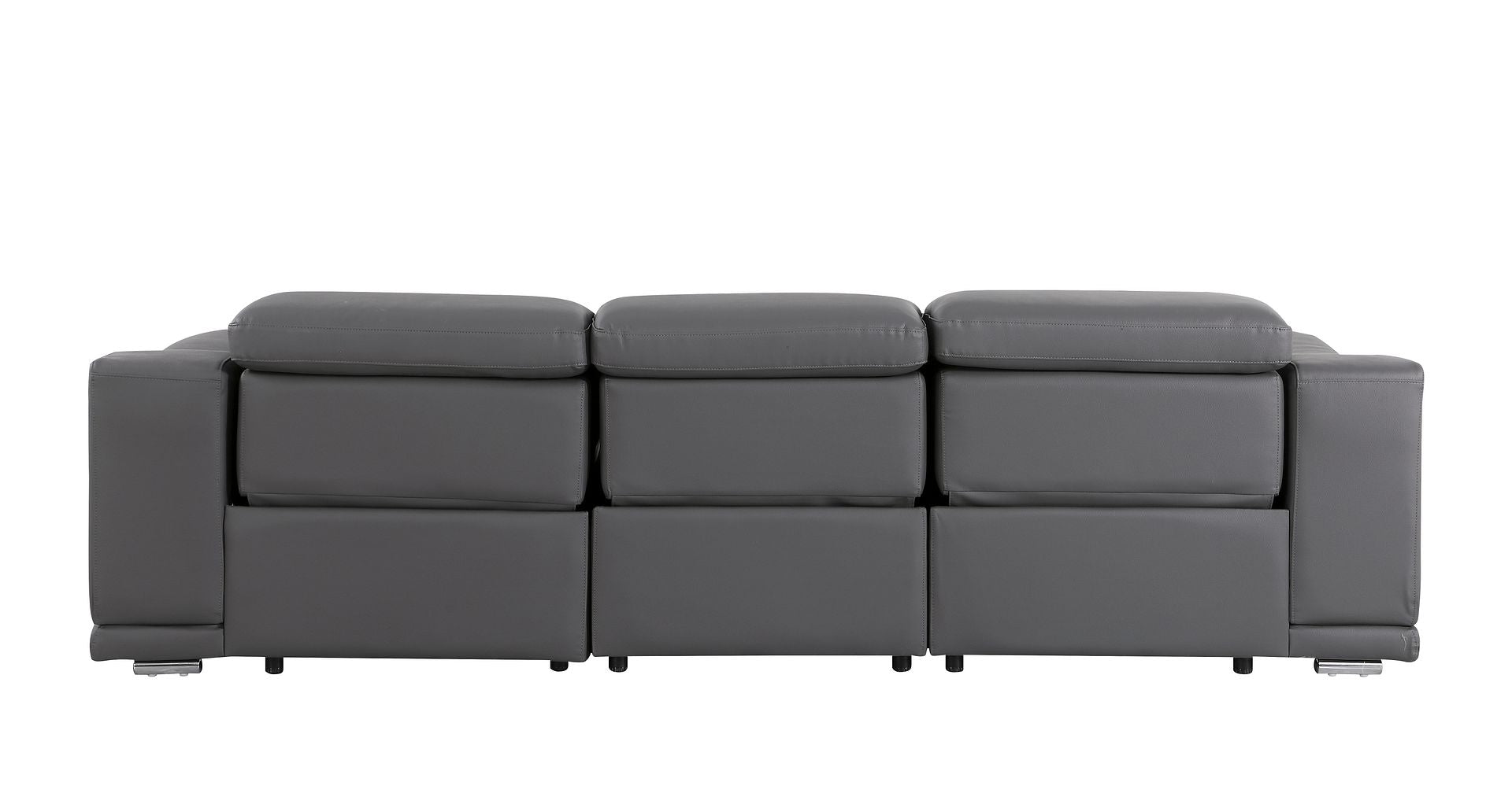 9762 Divanitalia 3-Piece Modular Power Reclining Sofa with 3 Power Recliners in Top Grain Italian Leather