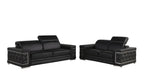 296 Modern Genuine Leather 2-Piece Sofa Set - Black - SKU 296-BLACK-2PC - view 2