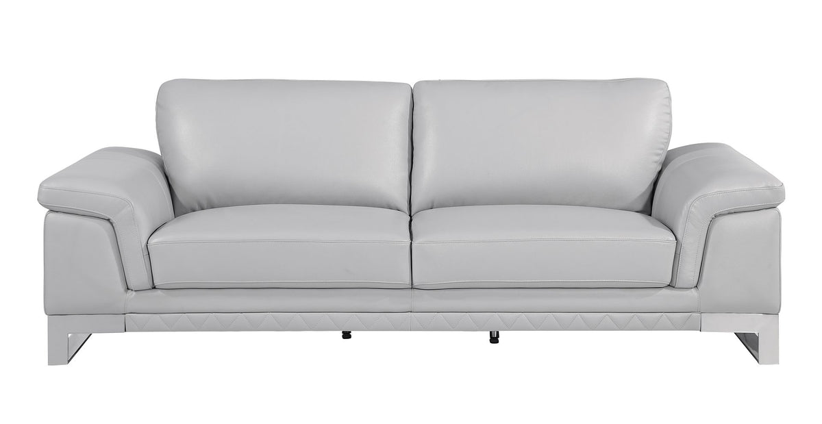 411 Divanitalia Sofa in Top-grain Italian Leather - Light Grey - SKU 411-S-LIGHT GRAY