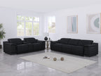 9762 Divanitalia 6-Piece Modular Power Reclining Sofa and Console Loveseat Set with 5 Power Recliners in Top Grain Italian Leather - Black - SKU 9762-BLACK-6.5-HT