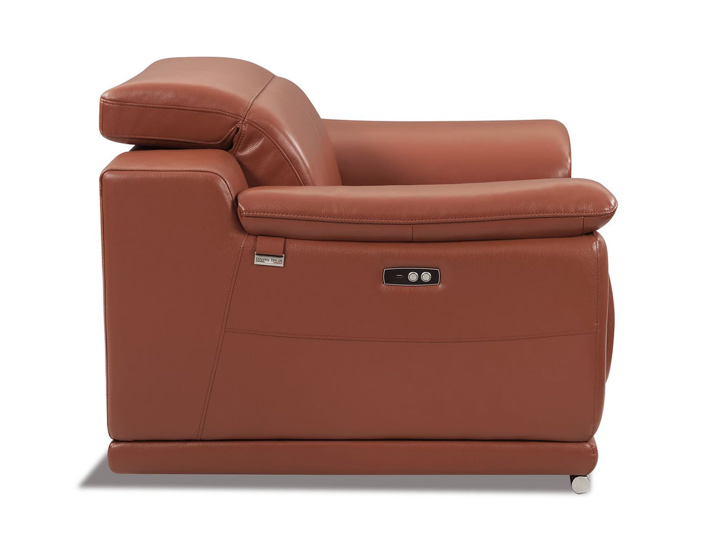 9762 Divanitalia Top Grain Italian Leather Power Reclining Chair with Adjustable Headrests - Camel - SKU 9762-PWR-CH-CAMEL - view 5