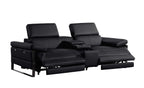 1246 Divanitalia Modular Power Dual Reclining Sofa, Console Loveseat, and Chair Set with Power Headrests - Top Grain Italian Leather - Black - SKU 1246-BLACK-7.5-HT-3PC - view 8