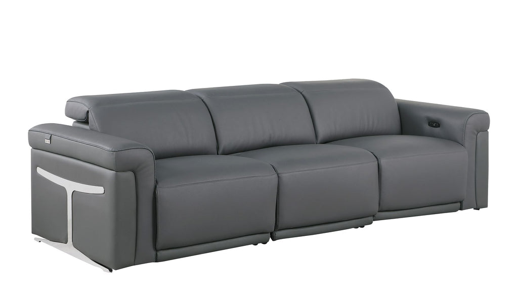 1126 Divanitalia 3-Piece Modular Power Reclining Sofa in Top Grain Italian Leather with 3 Power Recliners & Power Headrests