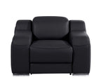 1116 Divanitalia Top Grain Italian Leather Power Reclining Chair with Power Headrests - Black - SKU 1116-BLACK-CH - view 3