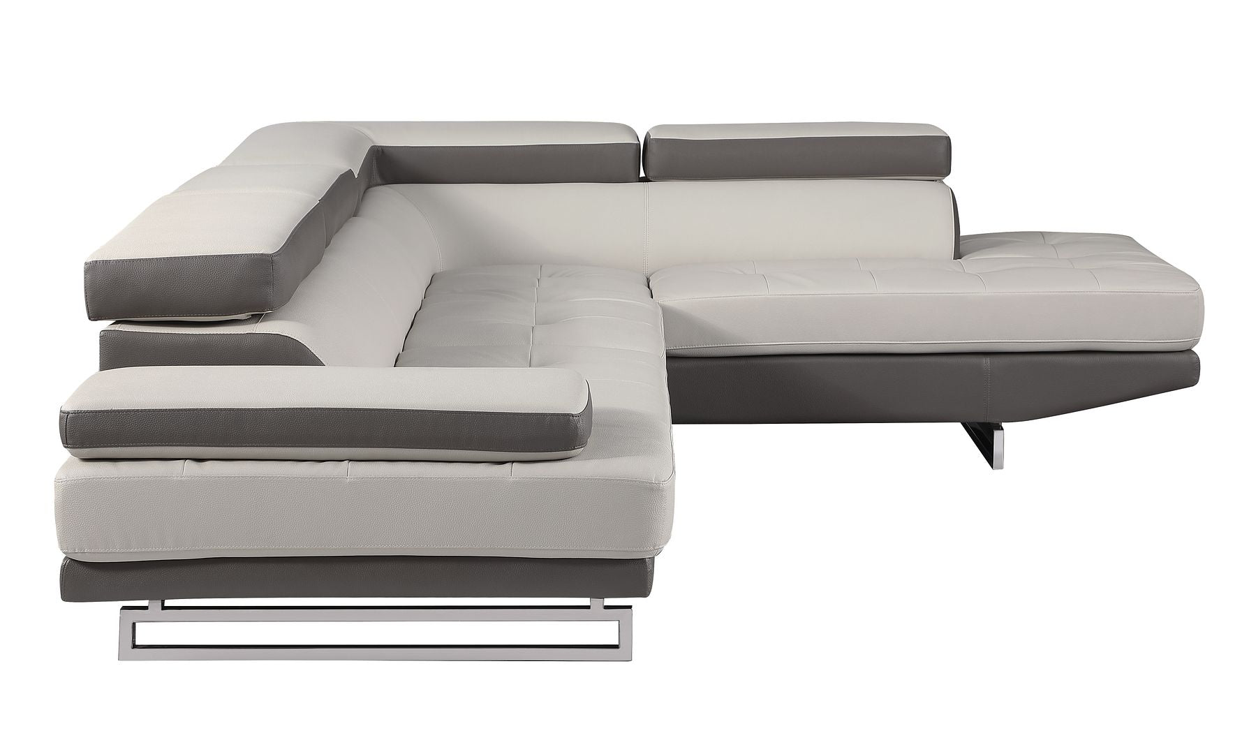 8136 Right Arm Facing Chaise with Adjustable Headrest in Genuine Leather