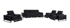 1246 Divanitalia Modular Power Triple Reclining Sofa, Console Loveseat, and Chair Set with Power Headrests - Top Grain Italian Leather - Black - SKU 1246-BLACK-7.6-HT-3PC - view 4