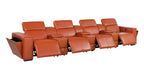 1224 Divanitalia 7-Piece Modular Power Reclining Sofa in Top Grain Italian Leather with 4 Power Recliners & Power Headrests