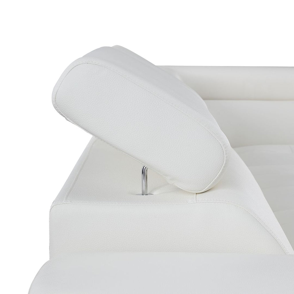 8136 Left Arm Facing Chaise with Adjustable Headrest in Genuine Leather
