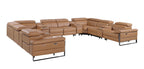 1246 Divanitalia 12-Piece U-Shaped Modular Power Reclining Sectional Sofa with 4 Power Recliners and Power Headrests - Top Grain Italian Leather - Cognac - SKU 1246-COGNAC-12PC-4PWR-U-SECTIONAL - view 4