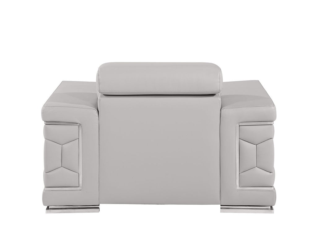 296 Modern Genuine Leather Chair - Light Grey - SKU 296-LT-GREY-CH - view 4