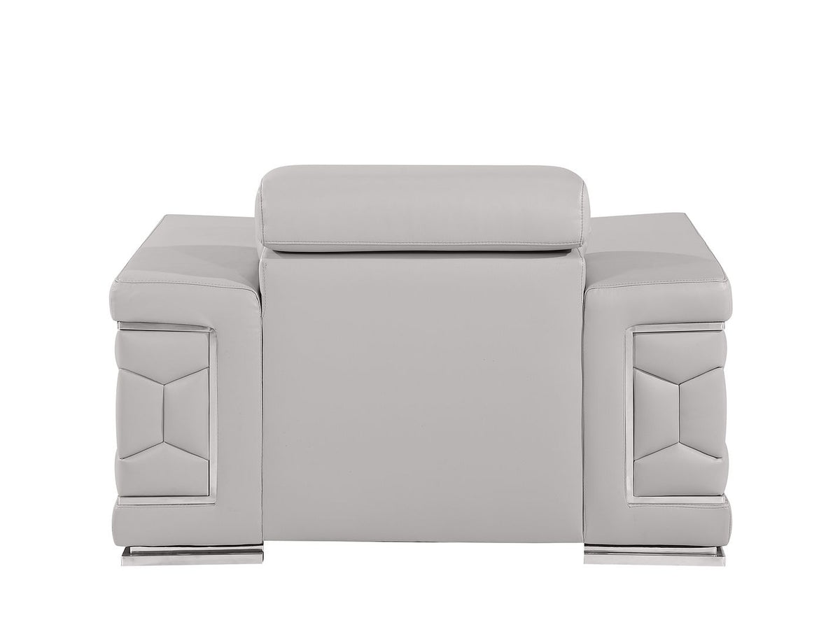 296 Modern Genuine Leather Chair - Light Grey - SKU 296-LT-GREY-CH - view 4