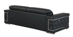 692 Divanitalia Sofa with Adjustable Headrest in Top-grain Italian Leather - Black - SKU 692-S-BLACK - view 3