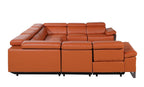 1246 Divanitalia 8-Piece U-Shaped Modular Power Reclining Sectional Sofa with 4 Power Recliners and Power Headrests - Top Grain Italian Leather