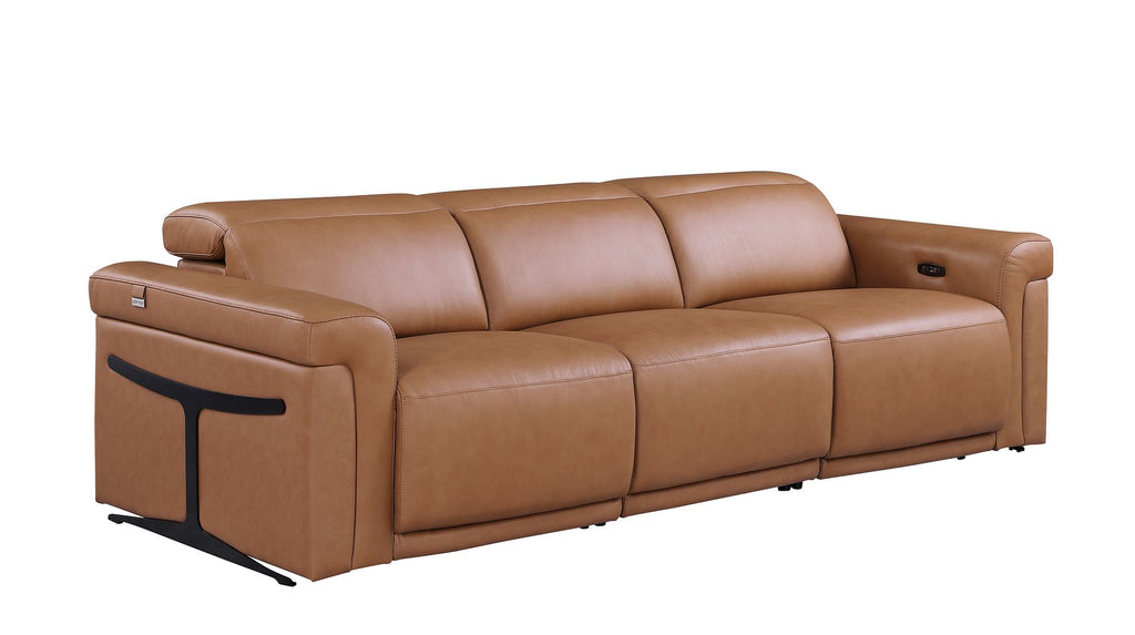 1126 Divanitalia 3-Piece Modular Power Reclining Sofa in Top Grain Italian Leather with 2 Power Recliners & Power Headrests