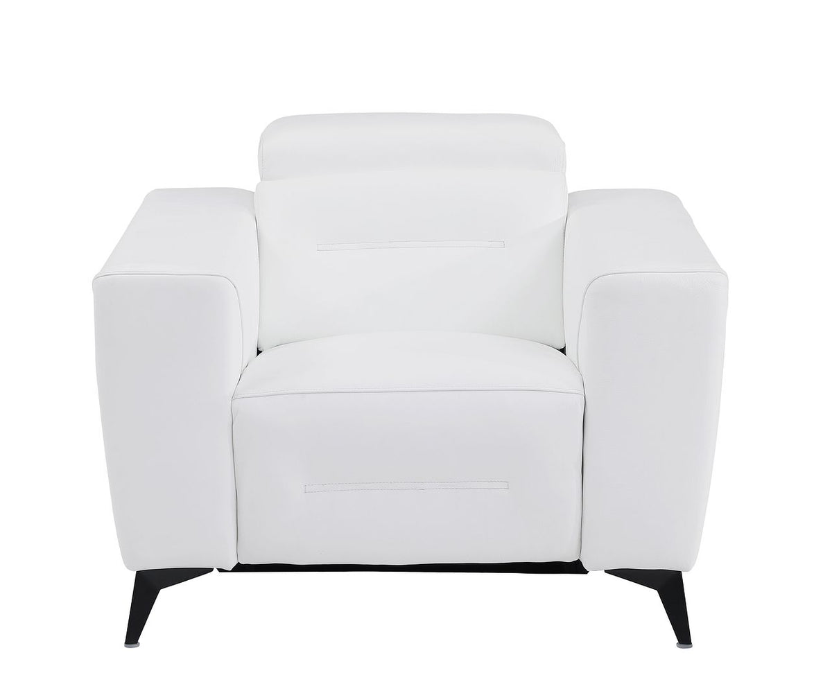 989 Divanitalia Power Reclining Arm Chair with Power Headrest in Top-grain Italian Leather - White - SKU 989-WHITE-CH