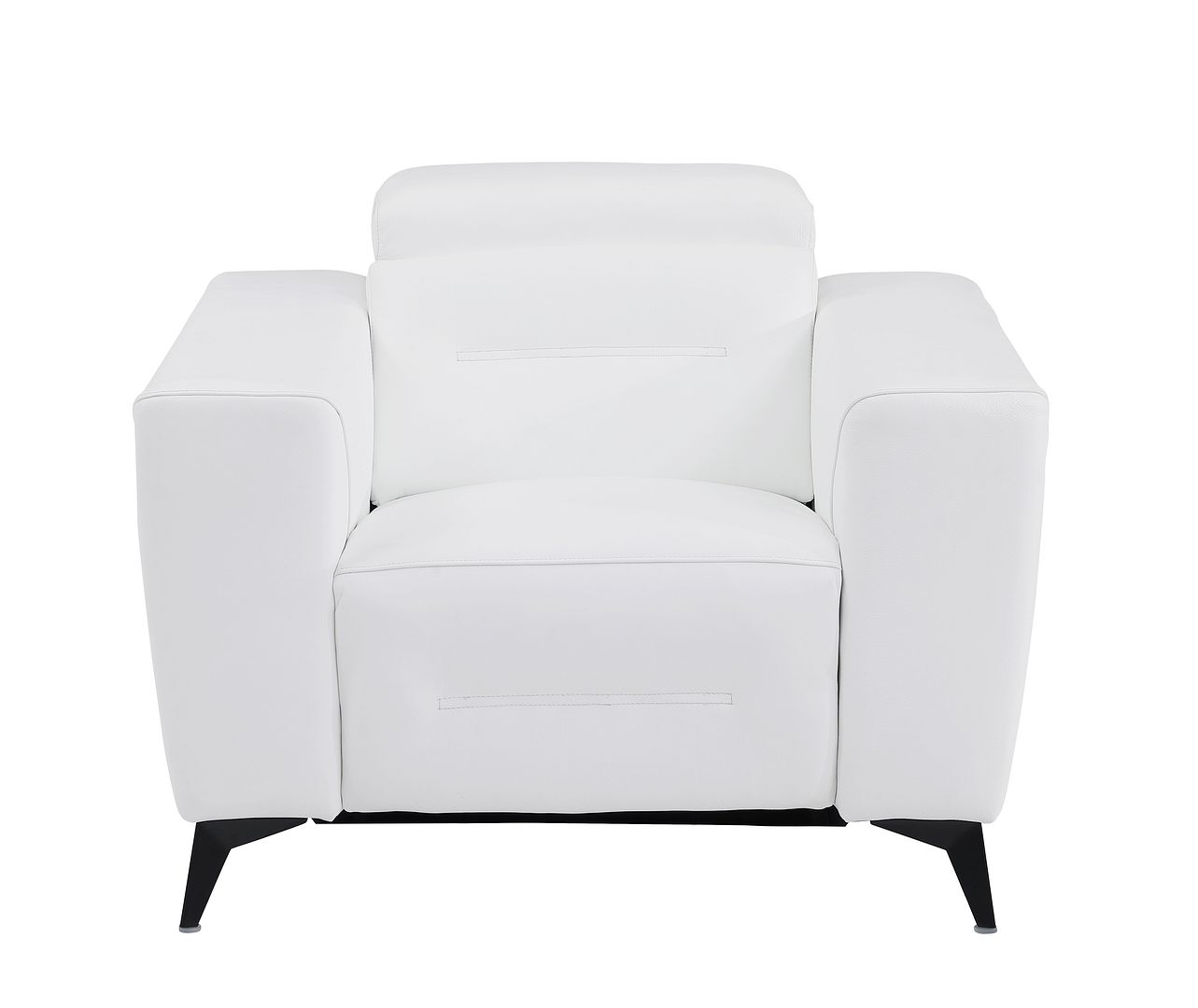 989 Divanitalia Power Reclining Arm Chair with Power Headrest in Top-grain Italian Leather - White