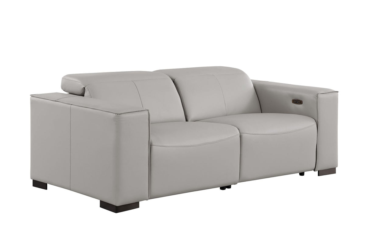1208 Leather Reclining Set - Sofa, Loveseat & Chair with 6 Power Recliners - Light Grey - SKU 1208-LT-GREY-6.6-HT-3PC - view 9