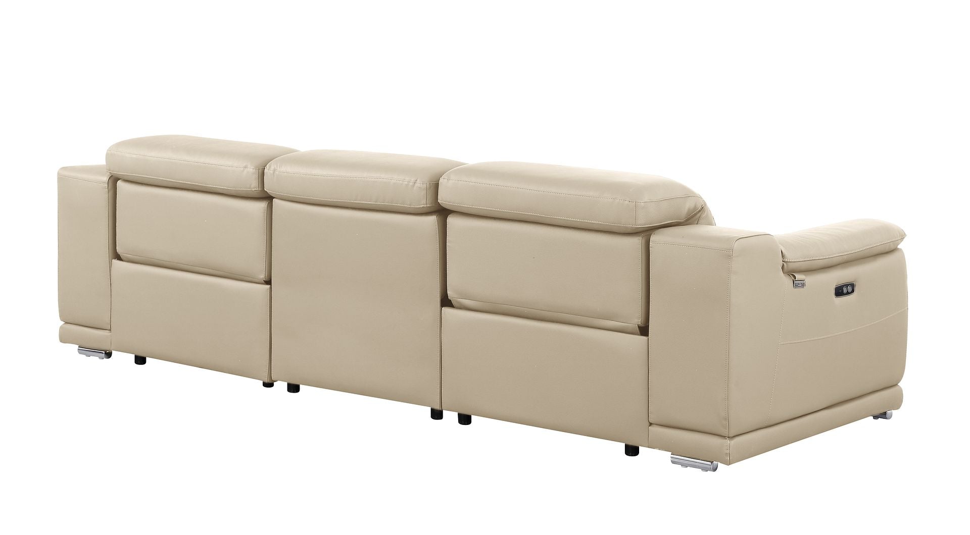 9762 Divanitalia 3-Piece Modular Power Reclining Sofa with 2 Power Recliners in Top Grain Italian Leather