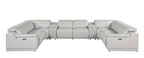 9762 Divanitalia 10-Piece U-Shaped Top Grain Italian Leather Sectional Sofa with 4 Power Recliners
