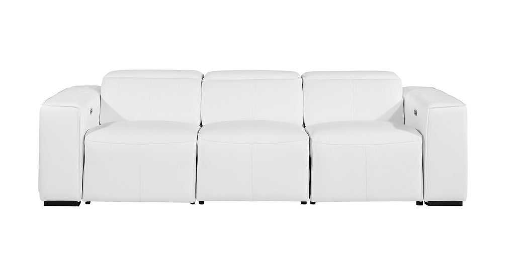 1224 Divanitalia 3-Piece Modular Power Reclining Sofa in Top Grain Italian Leather with 2 Power Recliners & Power Headrests