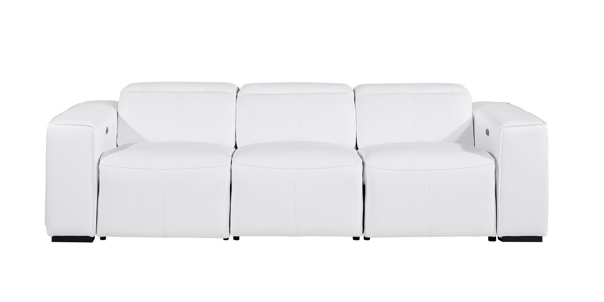 1224 Divanitalia 3-Piece Modular Power Reclining Sofa in Top Grain Italian Leather with 2 Power Recliners & Power Headrests