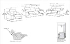 1116 Divanitalia 6-Piece Modular Power Reclining Sofa, Loveseat & Chair Set in Top Grain Italian Leather with 5 Power Recliners & Power Headrests - Light Grey - SKU 1116-LT_GREY-6.5-HT-3PC - view 17