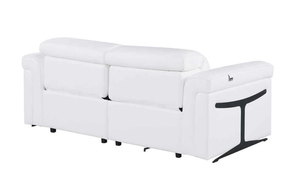1126 Divanitalia 2-Piece Modular Power Reclining Loveseat in Top Grain Italian Leather with 2 Power Recliners & Power Headrests - White - SKU 1126-WHITE-2.2-HT - view 6