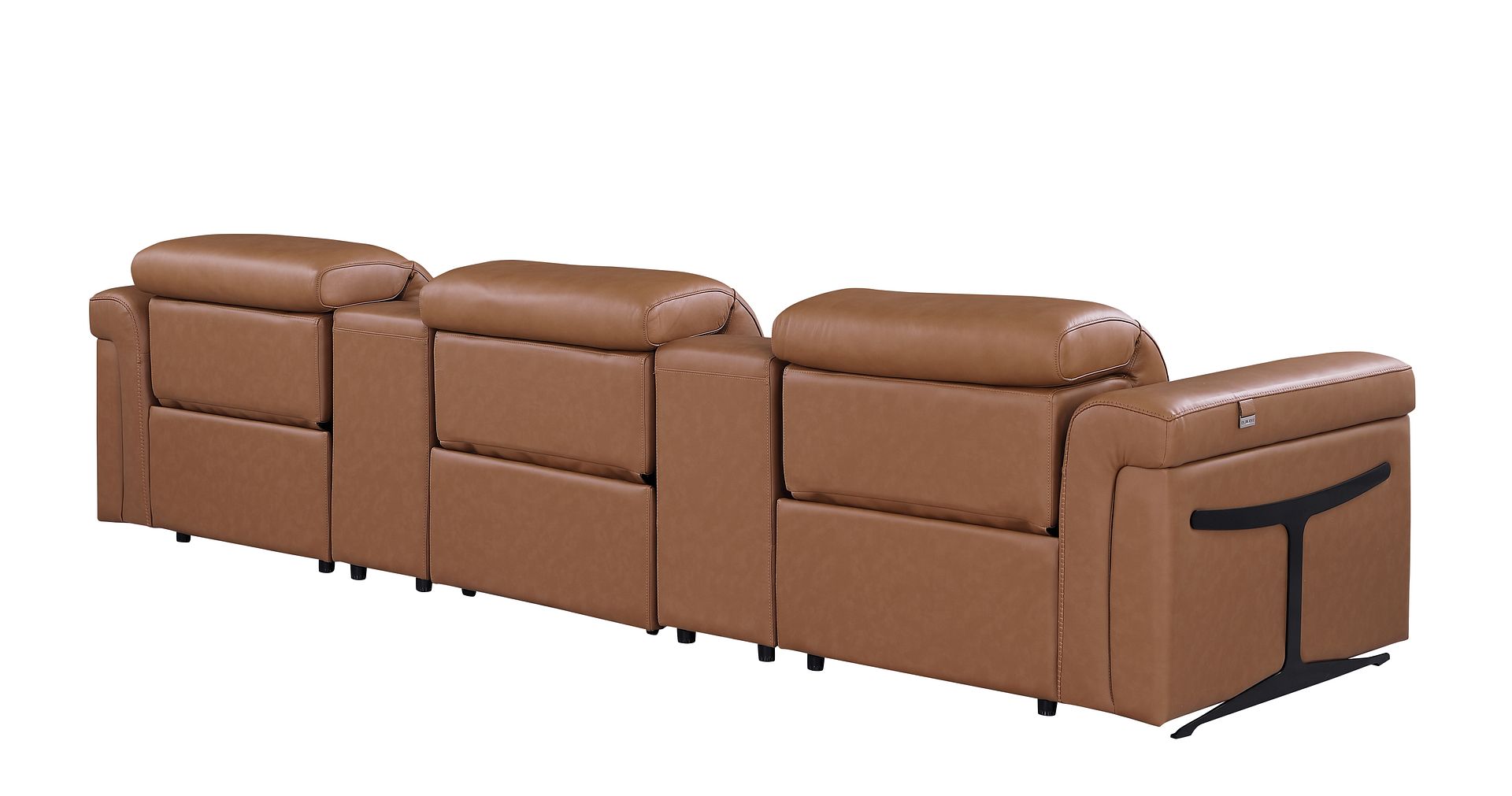 1126 Divanitalia 5-Piece Modular Power Reclining Sofa in Top Grain Italian Leather with 3 Power Recliners & Power Headrests