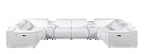 9762 Divanitalia 8-Piece U-Shaped Top Grain Italian Leather Sectional Sofa with 4 Power Recliners