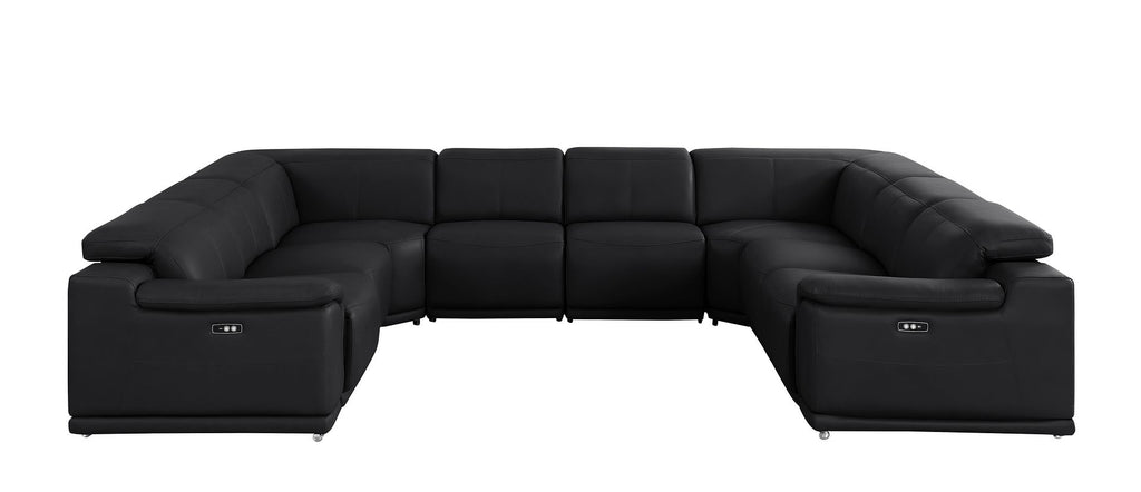 2679 8-Piece U-Shaped Power Reclining Sectional Sofa in Genuine Leather - 4 Recliners