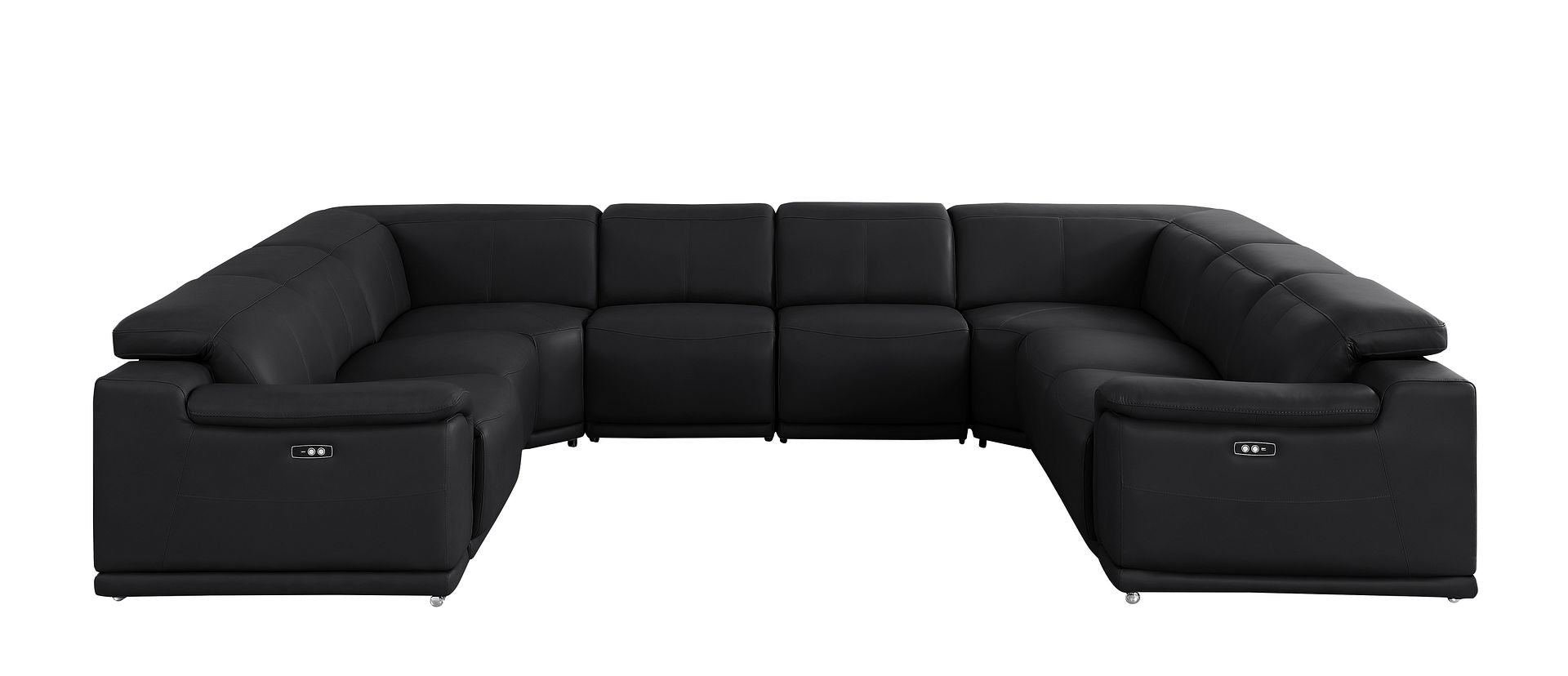 2679 8-Piece U-Shaped Power Reclining Sectional Sofa in Genuine Leather - 4 Recliners