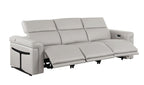 1126 Divanitalia 6-Piece Modular Power Reclining Sofa and Console Loveseat Set in Top Grain Italian Leather with 5 Power Recliners & Power Headrests - Light Grey - SKU 1126-LT_GREY-6.5-HT - view 7