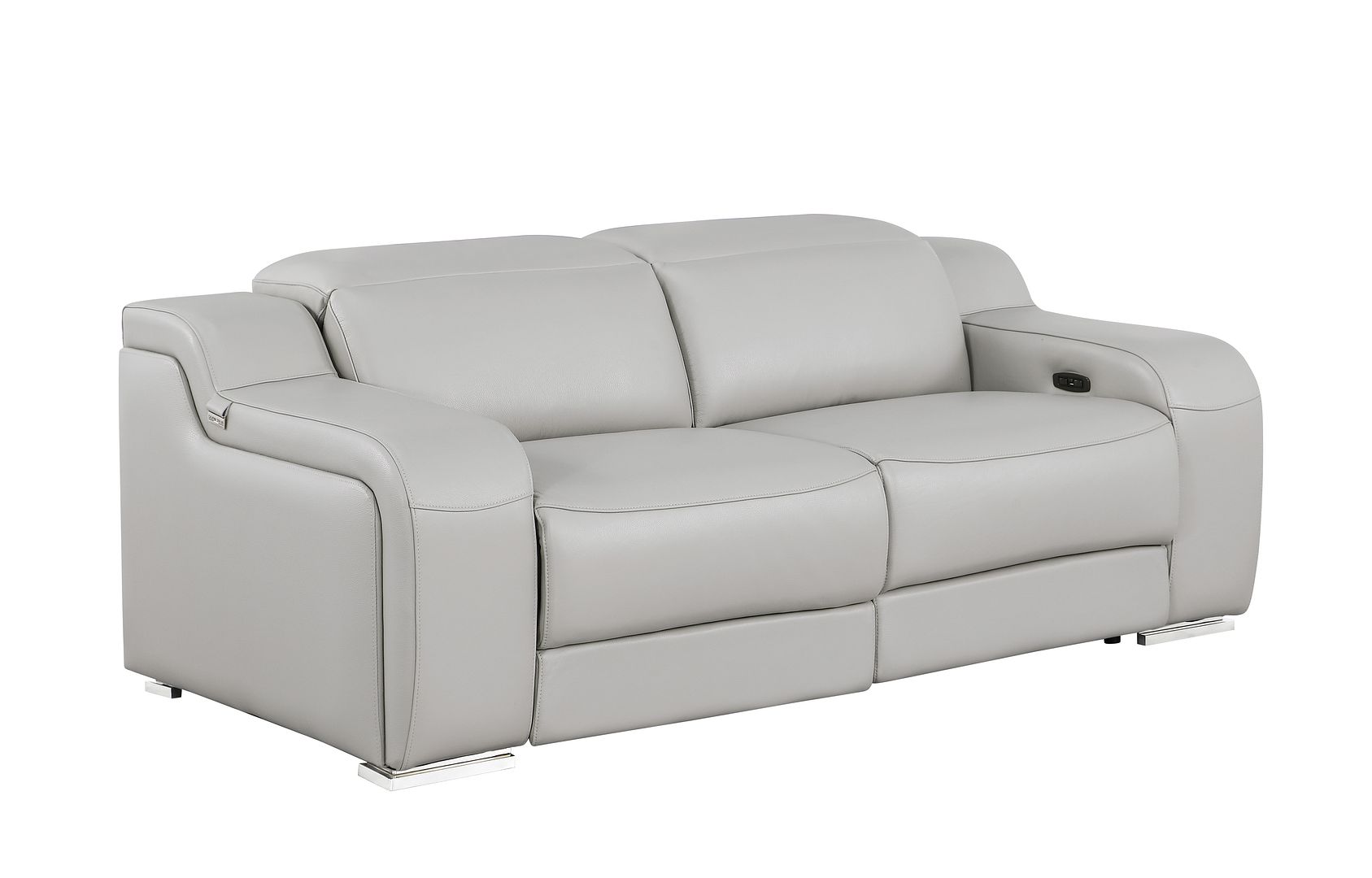 1116 Divanitalia 2-Piece Modular Power Reclining Loveseat in Top Grain Italian Leather with 2 Power Recliners & Power Headrests