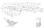 9762 Divanitalia 10-Piece U-Shaped Top Grain Italian Leather Sectional Sofa with 4 Power Recliners