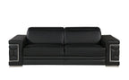 296 Modern Genuine Leather 3-Piece Sofa Set - Black - SKU 296-BLACK-3PC - view 3