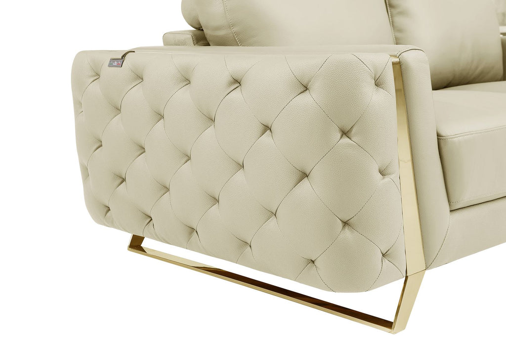 1050 Divanitalia Sofa in Top-grain Italian Leather - Beige - SKU 1050-BEIGE-S - view 9