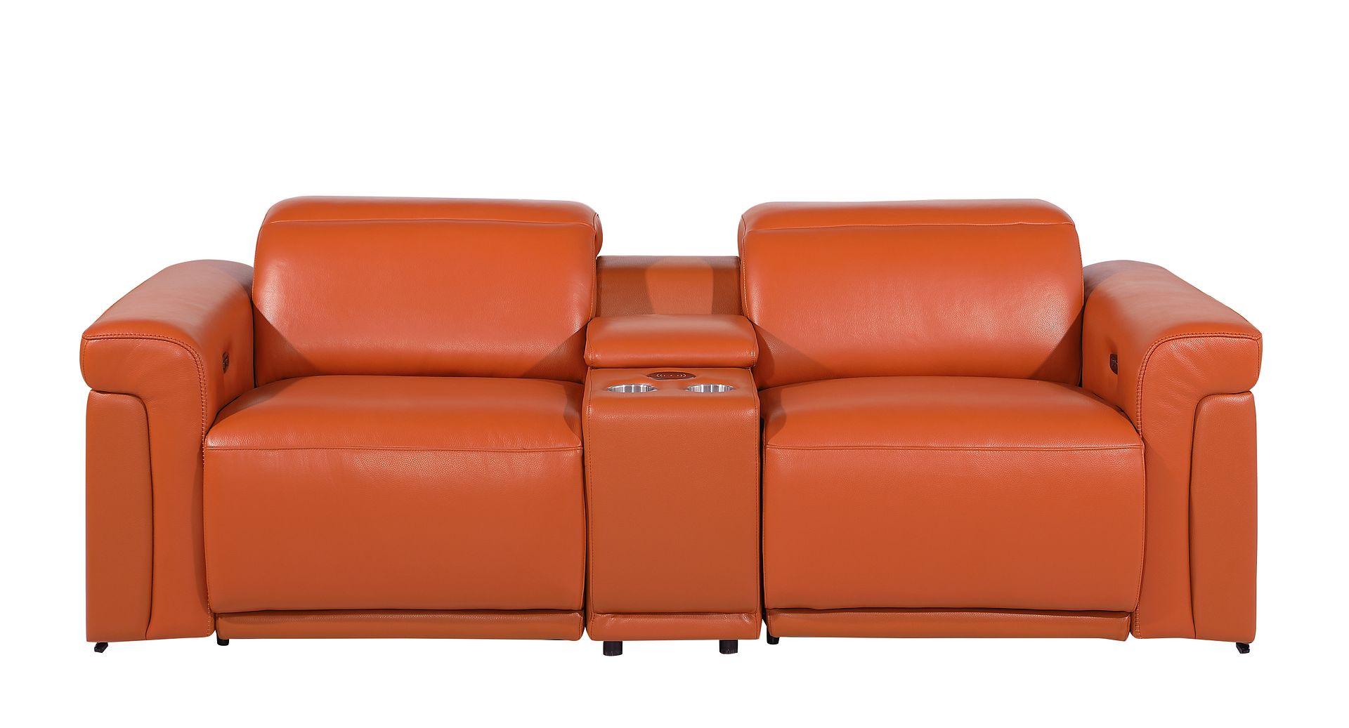1126 Divanitalia 3-Piece Modular Power Reclining Loveseat in Top Grain Italian Leather with 2 Power Recliners & Power Headrests
