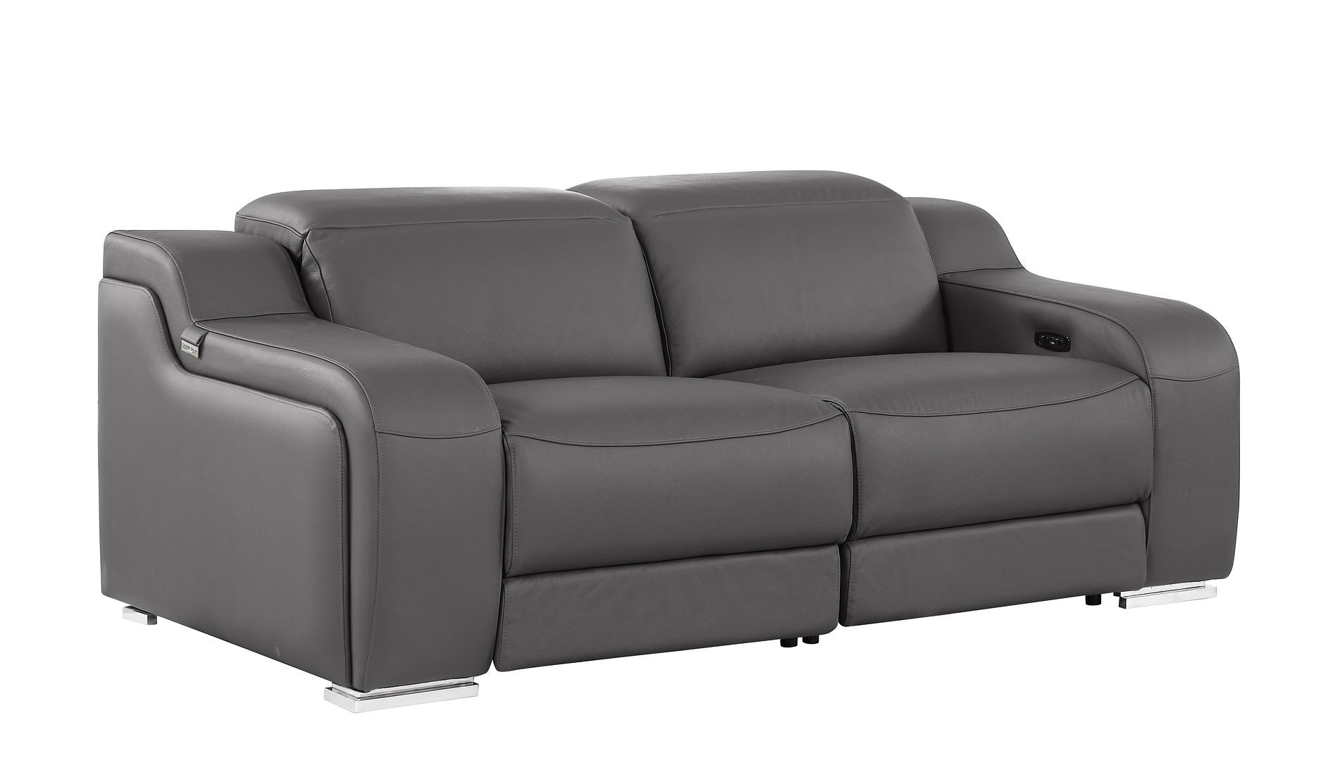 1116 Divanitalia 2-Piece Modular Power Reclining Loveseat in Top Grain Italian Leather with 2 Power Recliners & Power Headrests