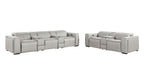 1224 Divanitalia 8-Piece Modular Power Reclining Sofa & Loveseat Set in Top Grain Italian Leather with 5 Power Recliners & Power Headrests - Light Grey - SKU 1224-LT-GREY-8.5-HT-2PC - view 4