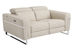 990 Divanitalia Power Reclining 2-Piece Sofa Set with Power Headrest in Top-grain Italian Leather - Beige - SKU 990-BEIGE-2PC - view 7