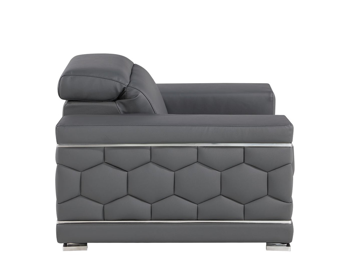 296 Modern Genuine Leather Chair - Grey - SKU 296-GREY-CH - view 5