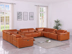 9762 Divanitalia 12-Piece U-Shaped Top Grain Italian Leather Sectional Sofa with 4 Power Recliners - Camel - SKU 9762-CAMEL-12PC-4PWR-U-SECTIONAL-GROUP