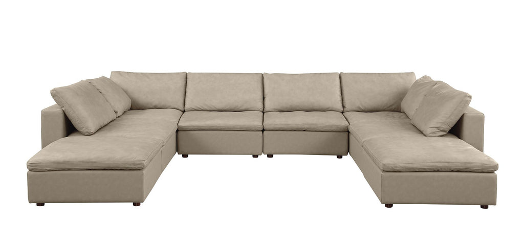 1100 Divanitalia Top-grain Italian Leather 8-Piece Sectional Sofa with Chaise