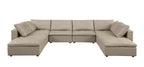 1100 Divanitalia Top-grain Italian Leather 8-Piece Sectional Sofa with Chaise