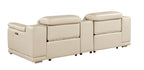 9762 Divanitalia 3-Piece Modular Power Reclining Console Loveseat with 2 Power Recliners in Top Grain Italian Leather
